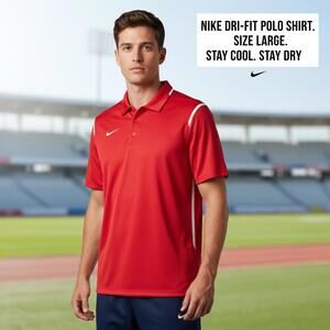 Nike Dri-FIT Men's Polo Shirt Size Large Red